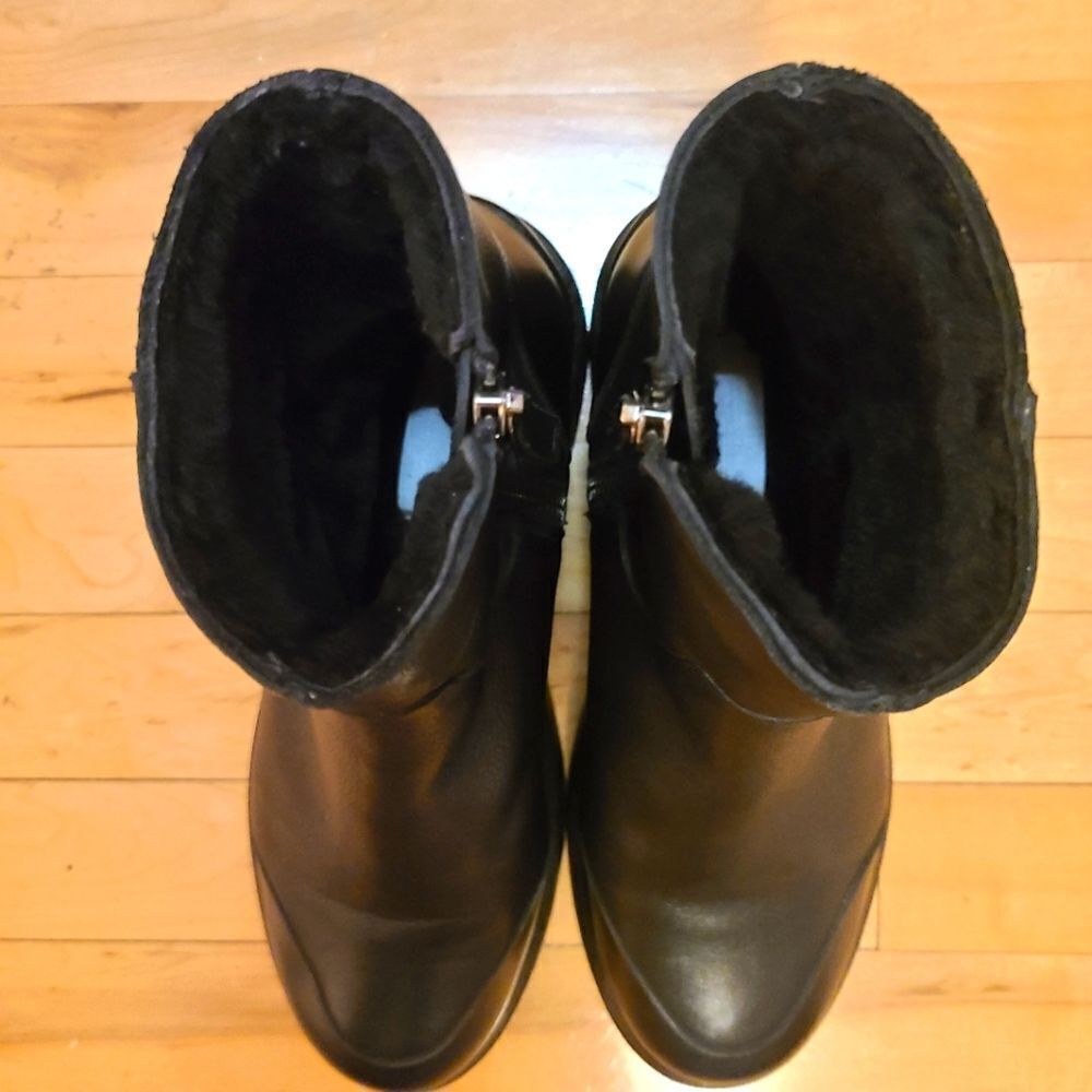 Black Leather Ankle Boots - Picture 4 of 9